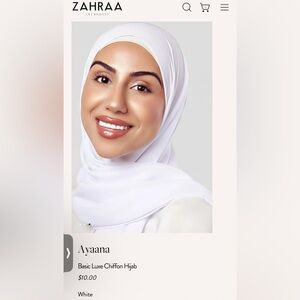 Zahraa White Chiffon Hijab
